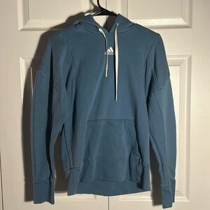 Adidas Solid Blue Hooded Sweatshirt Mens Size Small